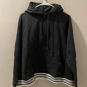 New HOMME + FEMME Unisex Black Hoodie w/Logo Hem Size Small